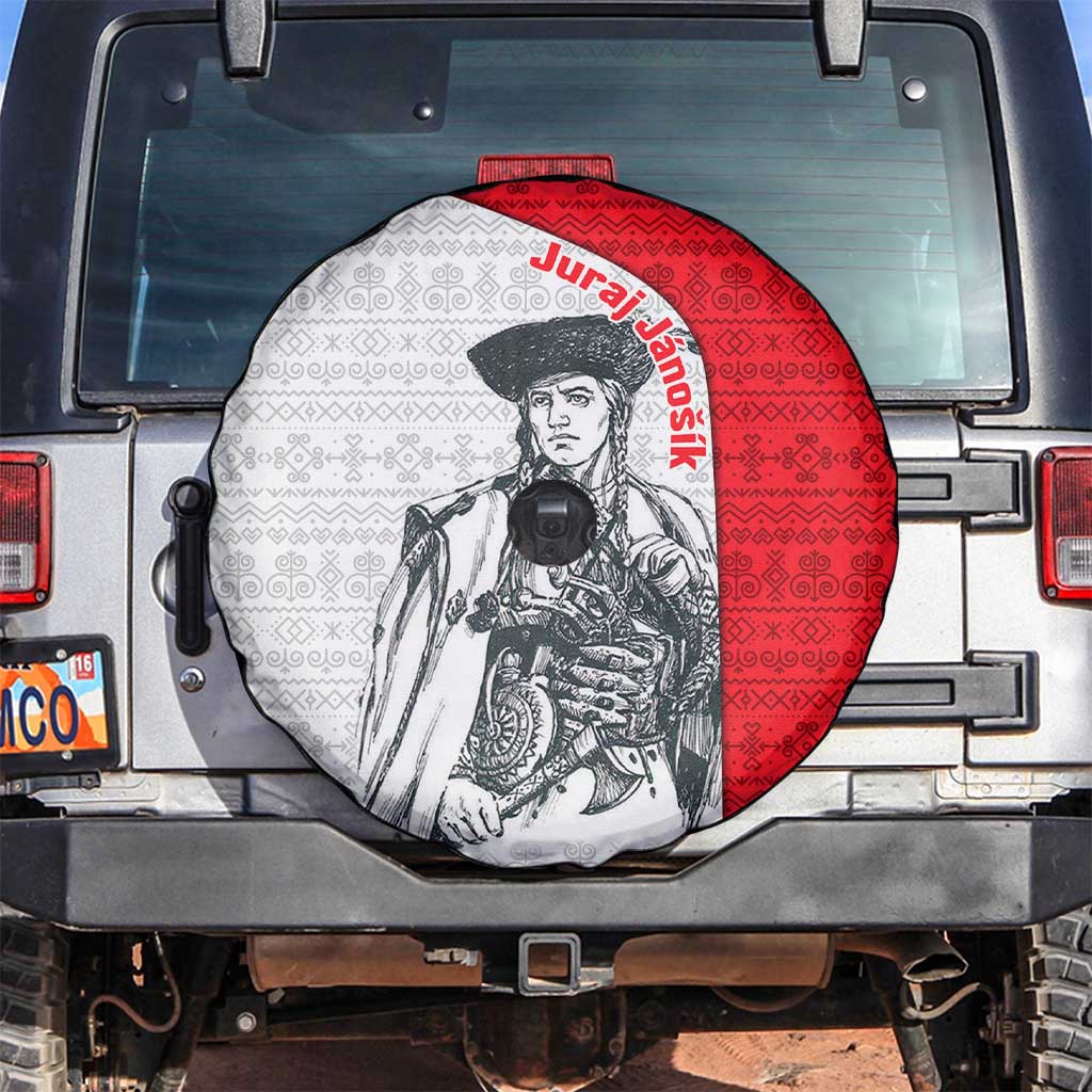 Juraj Janosik Slovakia Spare Tire Cover with Folk Pattern Red White Legend Spirit