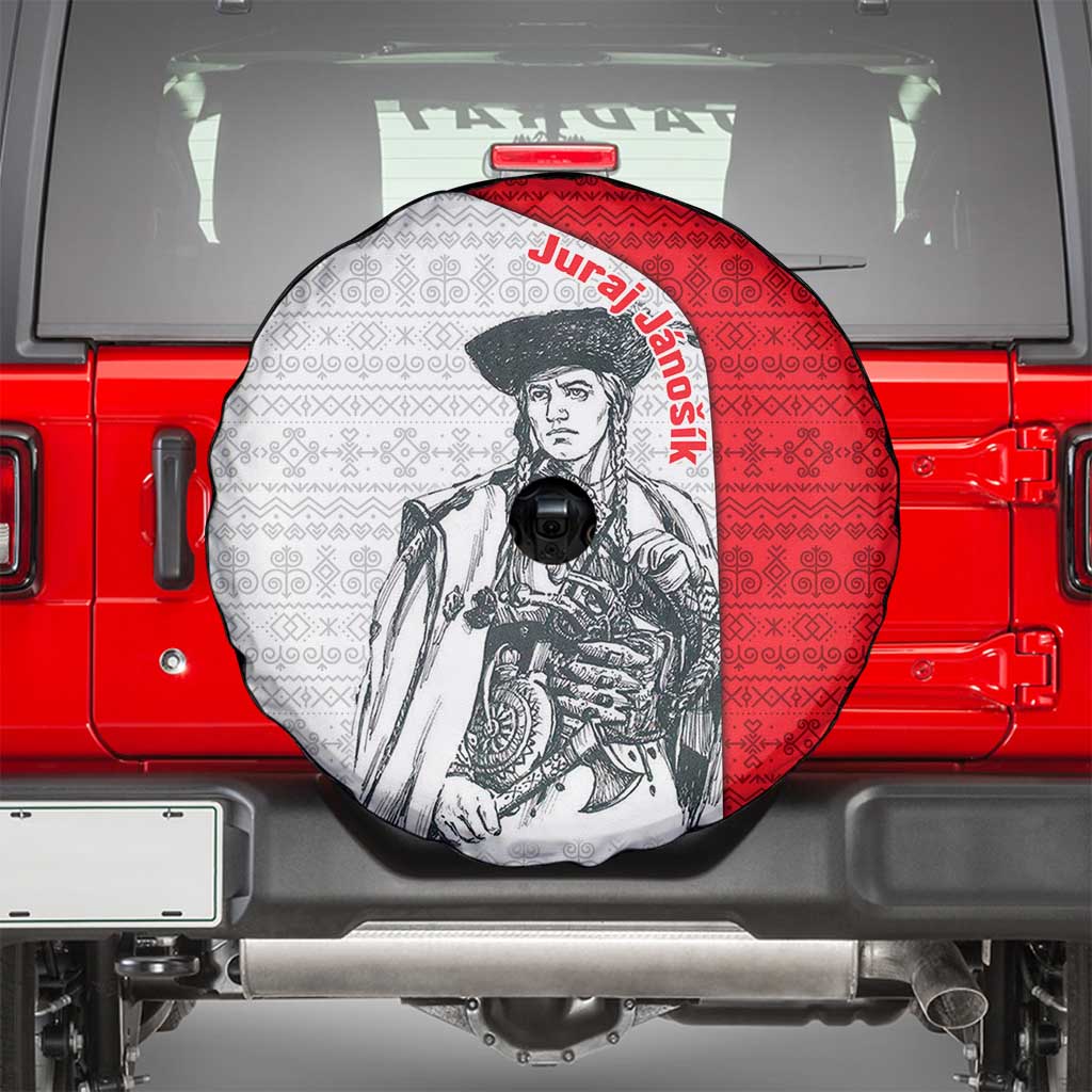 Juraj Janosik Slovakia Spare Tire Cover with Folk Pattern Red White Legend Spirit