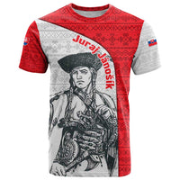 Juraj Janosik Slovakia T Shirt with Folk Pattern Red White Legend Spirit