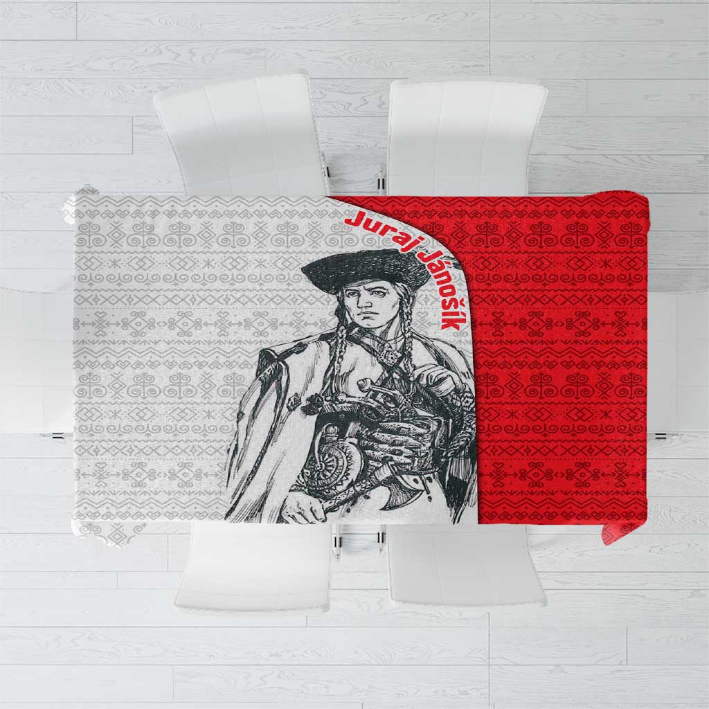 Juraj Janosik Slovakia Tablecloth with Folk Pattern Red White Legend Spirit
