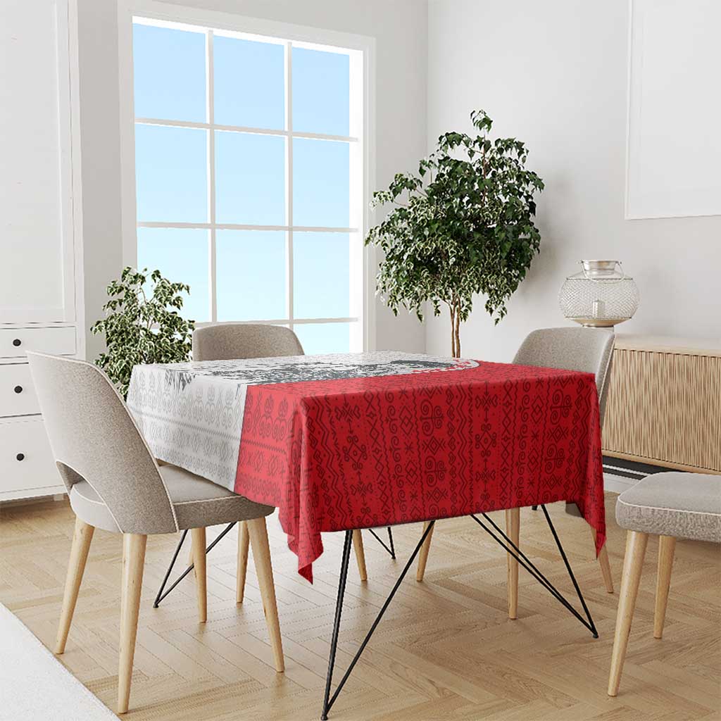 Juraj Janosik Slovakia Tablecloth with Folk Pattern Red White Legend Spirit