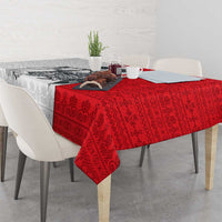 Juraj Janosik Slovakia Tablecloth with Folk Pattern Red White Legend Spirit