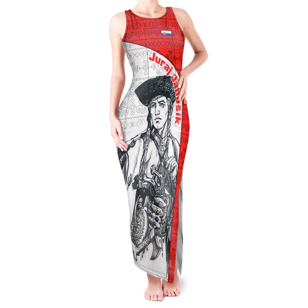Juraj Janosik Slovakia Tank Maxi Dress with Folk Pattern Red White Legend Spirit