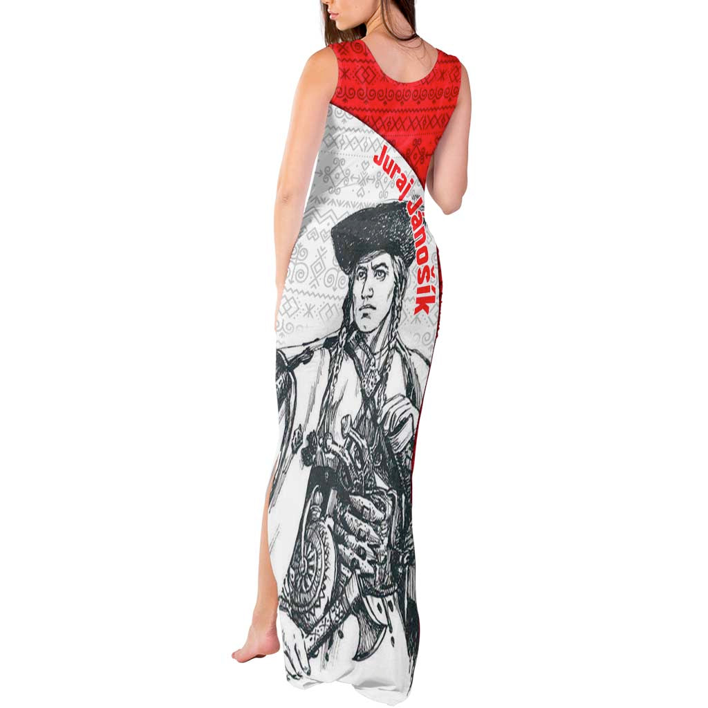 Juraj Janosik Slovakia Tank Maxi Dress with Folk Pattern Red White Legend Spirit