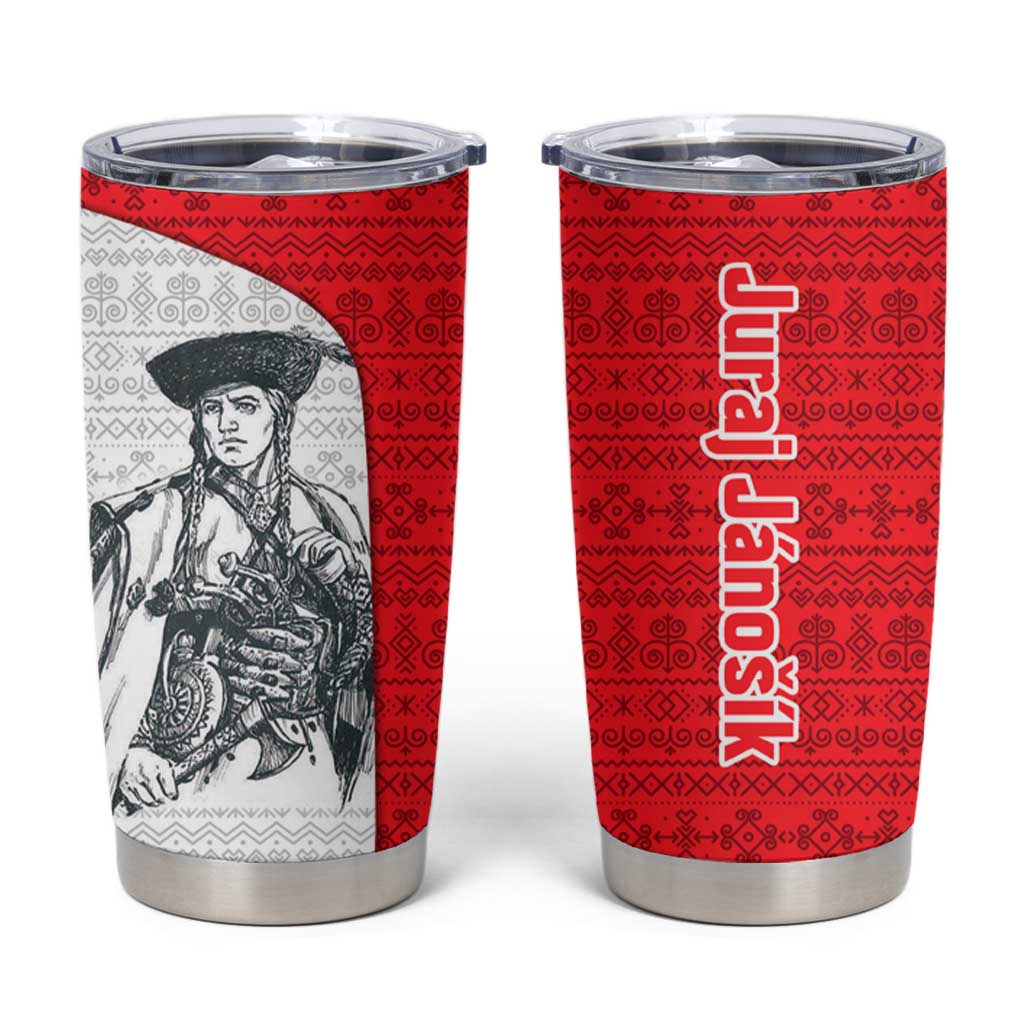 Juraj Janosik Slovakia Tumbler Cup with Folk Pattern Red White Legend Spirit