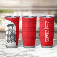 Juraj Janosik Slovakia Tumbler Cup with Folk Pattern Red White Legend Spirit