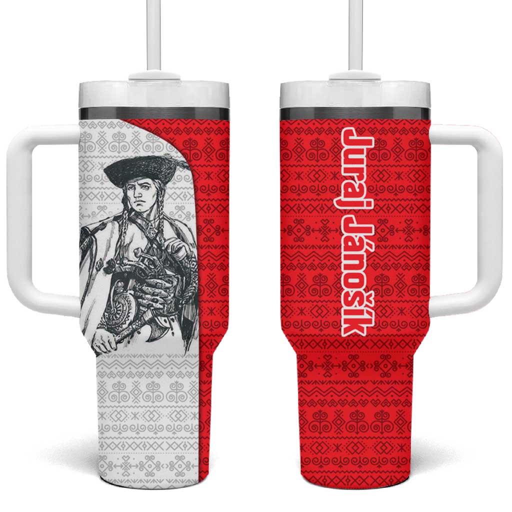 Juraj Janosik Slovakia Tumbler With Handle with Folk Pattern Red White Legend Spirit