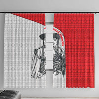Juraj Janosik Slovakia Window Curtain with Folk Pattern Red White Legend Spirit