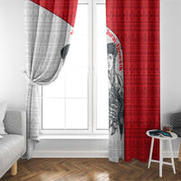 Juraj Janosik Slovakia Window Curtain with Folk Pattern Red White Legend Spirit