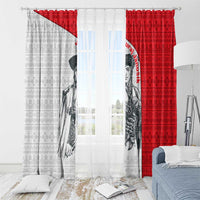 Juraj Janosik Slovakia Window Curtain with Folk Pattern Red White Legend Spirit