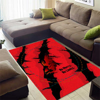 Slovakia Area Rug with Red Black Falcon Claw No Mercy Spirit