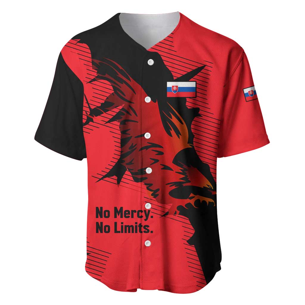 Slovakia Baseball Jersey with Red Black Falcon Claw No Mercy Spirit