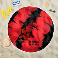 Slovakia Beach Blanket with Red Black Falcon Claw No Mercy Spirit