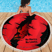 Slovakia Beach Blanket with Red Black Falcon Claw No Mercy Spirit