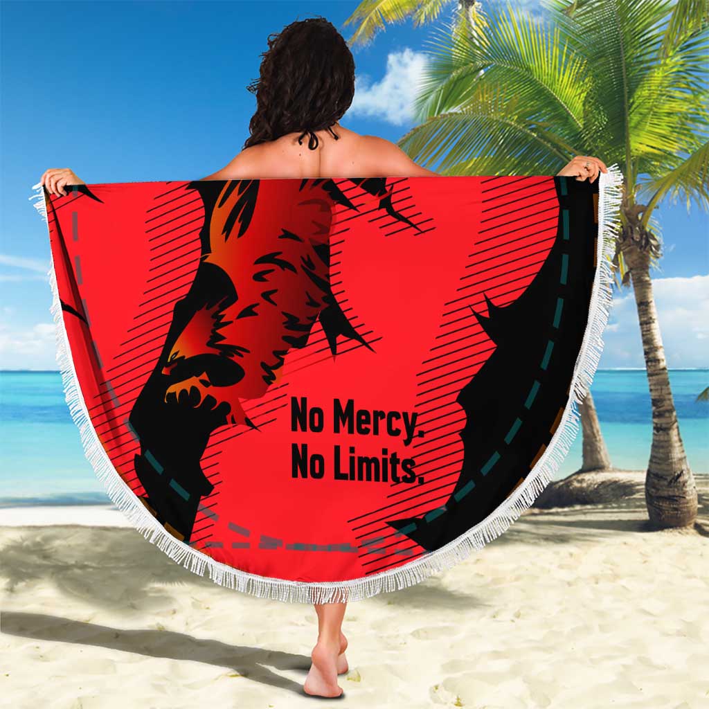 Slovakia Beach Blanket with Red Black Falcon Claw No Mercy Spirit