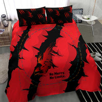Slovakia Bedding Set with Red Black Falcon Claw No Mercy Spirit