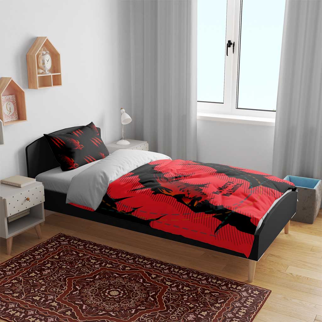 Slovakia Bedding Set with Red Black Falcon Claw No Mercy Spirit