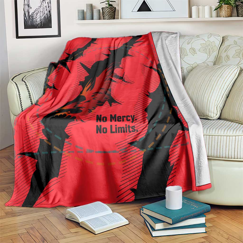 Slovakia Blanket with Red Black Falcon Claw No Mercy Spirit