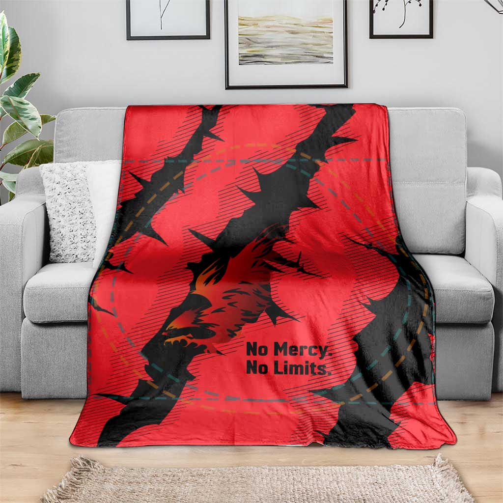 Slovakia Blanket with Red Black Falcon Claw No Mercy Spirit
