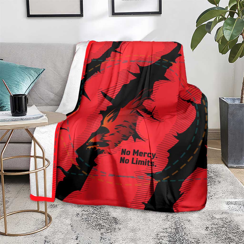 Slovakia Blanket with Red Black Falcon Claw No Mercy Spirit