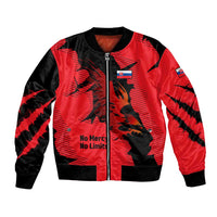 Slovakia Bomber Jacket with Red Black Falcon Claw No Mercy Spirit