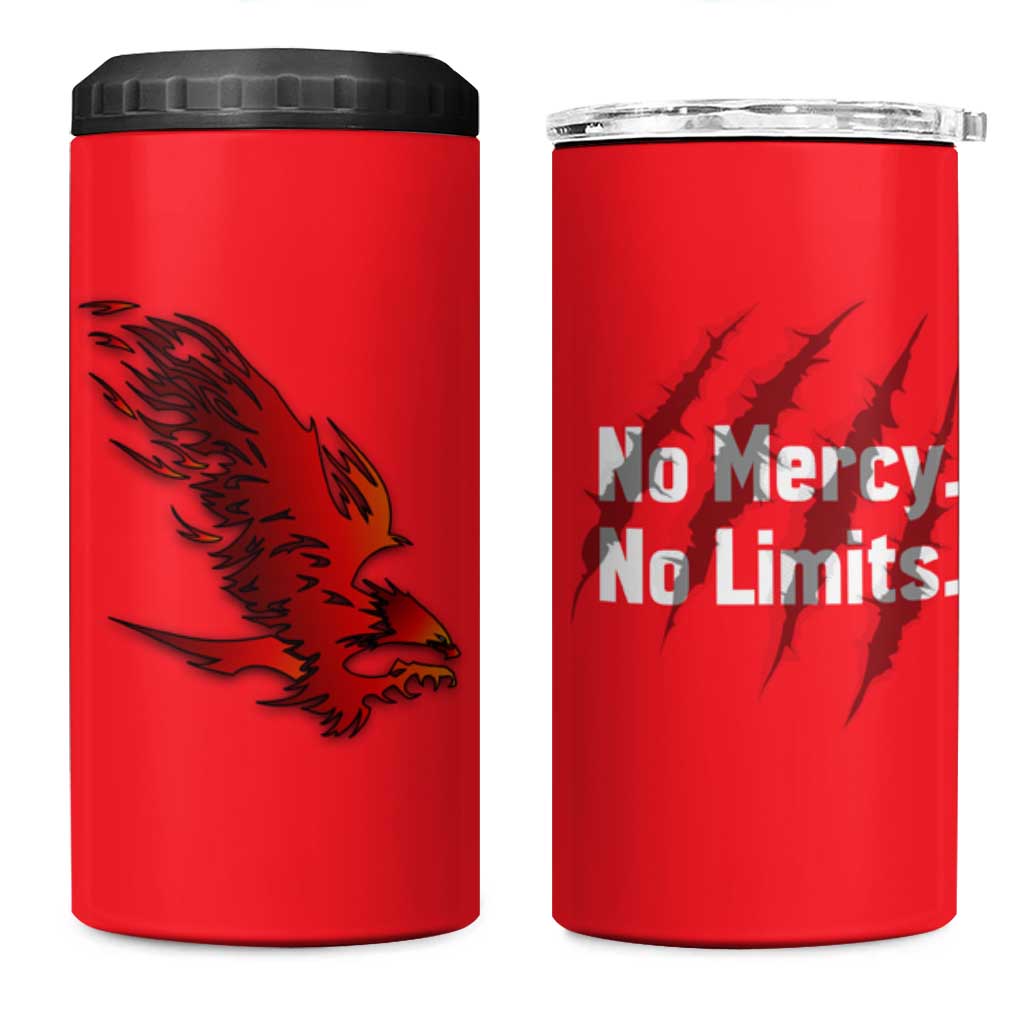 Slovakia 4 in 1 Can Cooler Tumbler with Red Black Falcon Claw No Mercy Spirit
