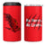Slovakia 4 in 1 Can Cooler Tumbler with Red Black Falcon Claw No Mercy Spirit