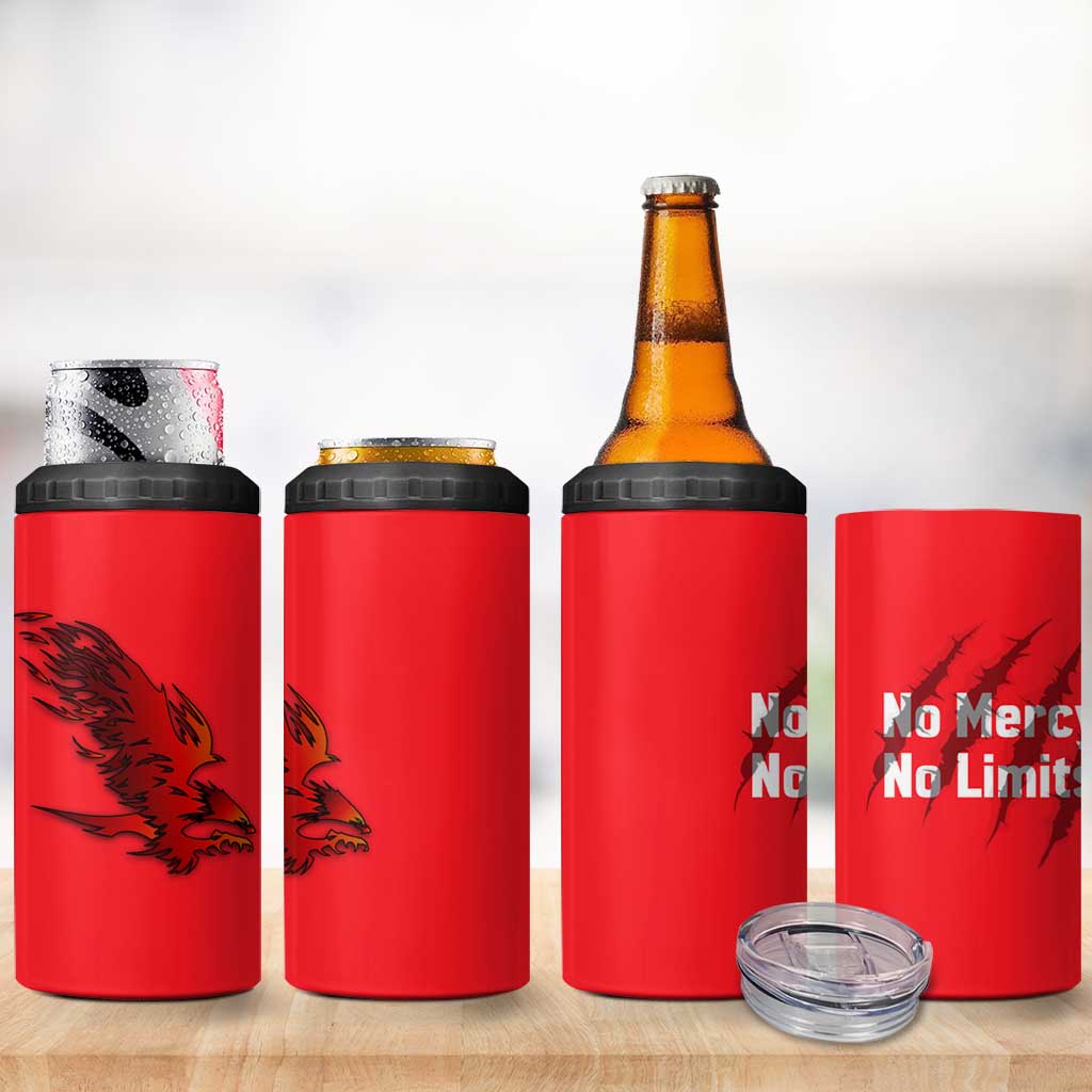 Slovakia 4 in 1 Can Cooler Tumbler with Red Black Falcon Claw No Mercy Spirit