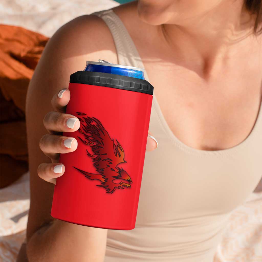Slovakia 4 in 1 Can Cooler Tumbler with Red Black Falcon Claw No Mercy Spirit