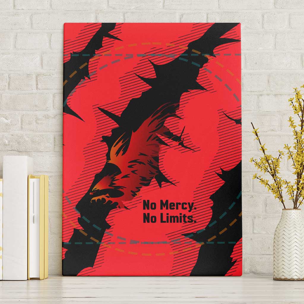 Slovakia Canvas Wall Art with Red Black Falcon Claw No Mercy Spirit