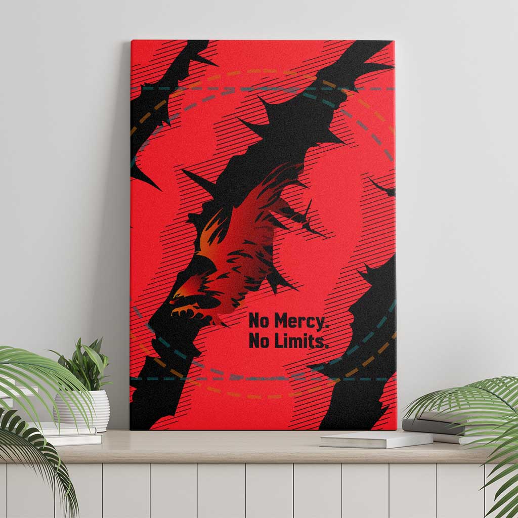 Slovakia Canvas Wall Art with Red Black Falcon Claw No Mercy Spirit