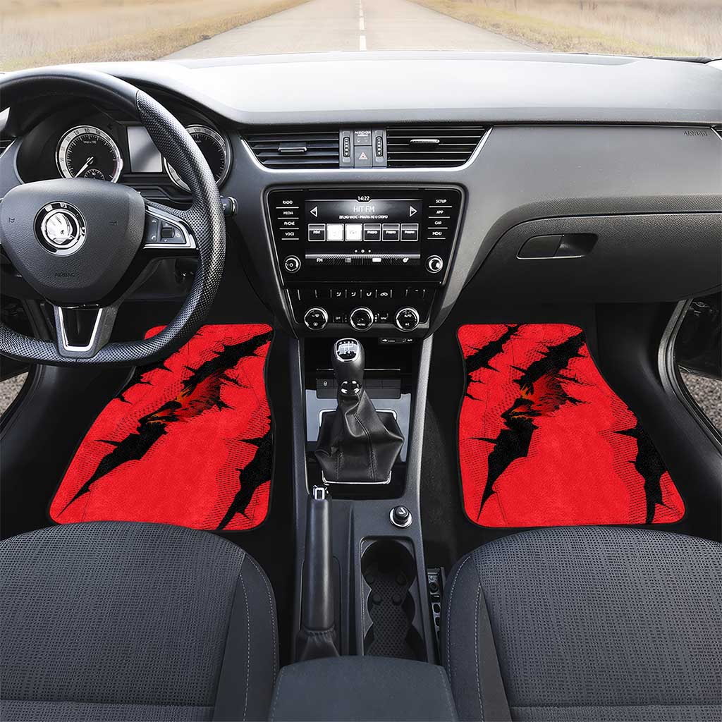 Slovakia Car Mats with Red Black Falcon Claw No Mercy Spirit