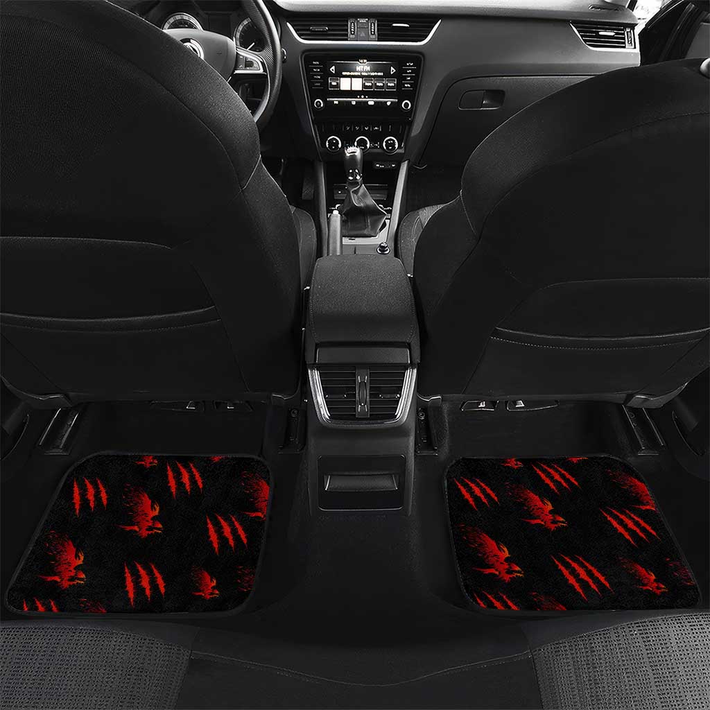 Slovakia Car Mats with Red Black Falcon Claw No Mercy Spirit
