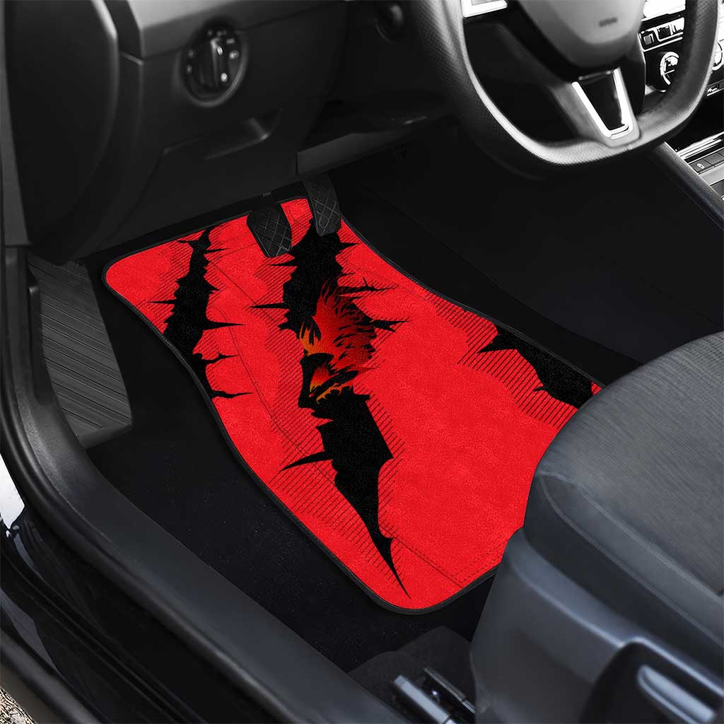 Slovakia Car Mats with Red Black Falcon Claw No Mercy Spirit