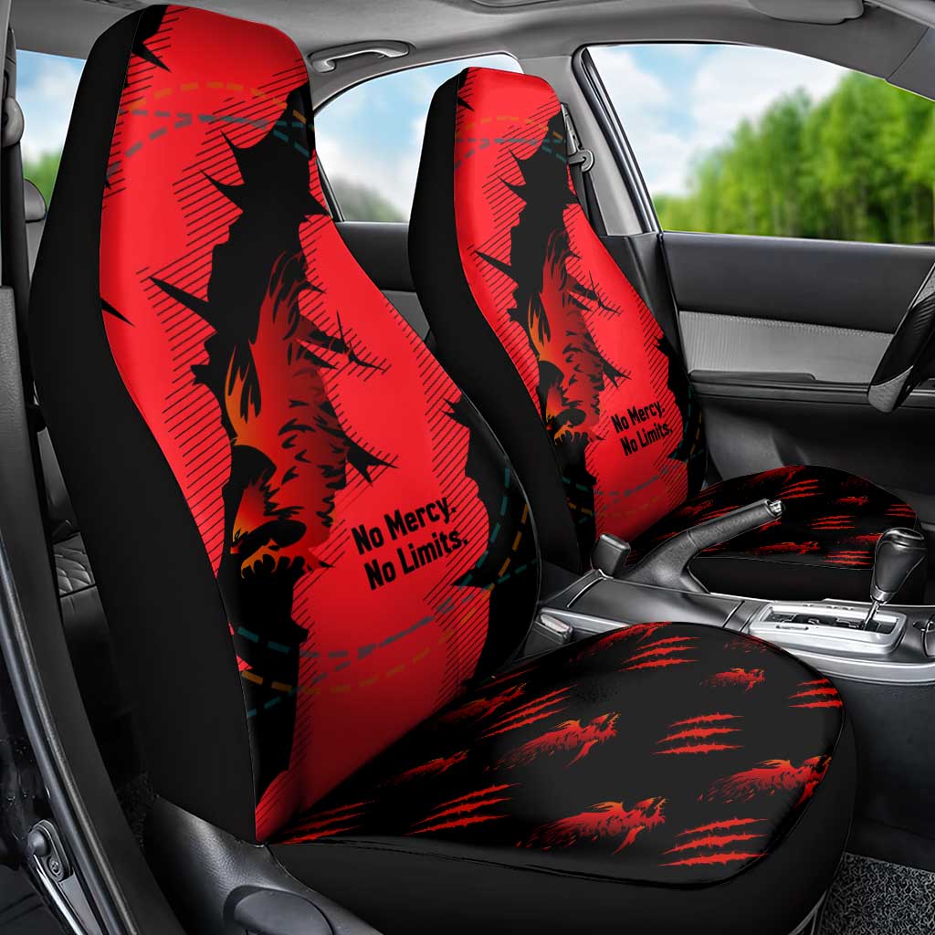 Slovakia Car Seat Cover with Red Black Falcon Claw No Mercy Spirit