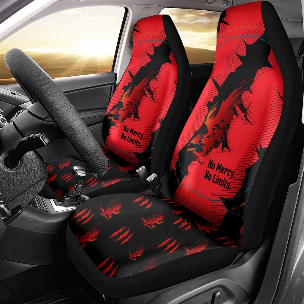Slovakia Car Seat Cover with Red Black Falcon Claw No Mercy Spirit