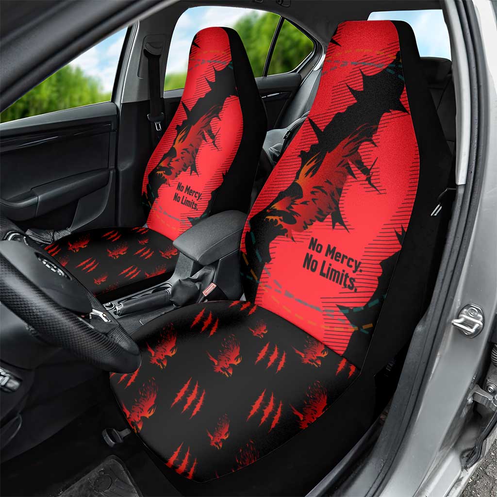 Slovakia Car Seat Cover with Red Black Falcon Claw No Mercy Spirit