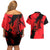 Slovakia Couples Matching Off Shoulder Short Dress and Hawaiian Shirt with Red Black Falcon Claw No Mercy Spirit