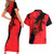 Slovakia Couples Matching Short Sleeve Bodycon Dress and Hawaiian Shirt with Red Black Falcon Claw No Mercy Spirit