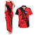 Slovakia Couples Matching Tank Maxi Dress and Hawaiian Shirt with Red Black Falcon Claw No Mercy Spirit