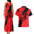 Slovakia Couples Matching Tank Maxi Dress and Hawaiian Shirt with Red Black Falcon Claw No Mercy Spirit