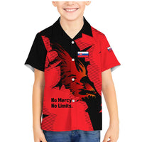 Slovakia Family Matching Mermaid Dress and Hawaiian Shirt with Red Black Falcon Claw No Mercy Spirit