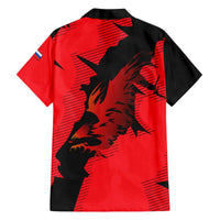 Slovakia Family Matching Off The Shoulder Long Sleeve Dress and Hawaiian Shirt with Red Black Falcon Claw No Mercy Spirit