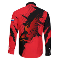 Slovakia Family Matching Off Shoulder Short Dress and Hawaiian Shirt with Red Black Falcon Claw No Mercy Spirit