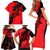 Slovakia Family Matching Short Sleeve Bodycon Dress and Hawaiian Shirt with Red Black Falcon Claw No Mercy Spirit