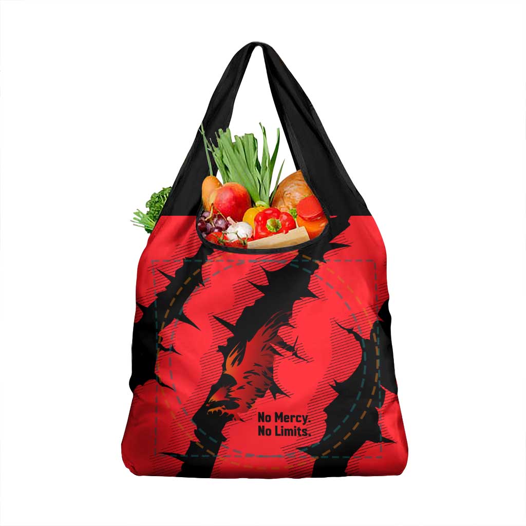 Slovakia Grocery Bag with Red Black Falcon Claw No Mercy Spirit