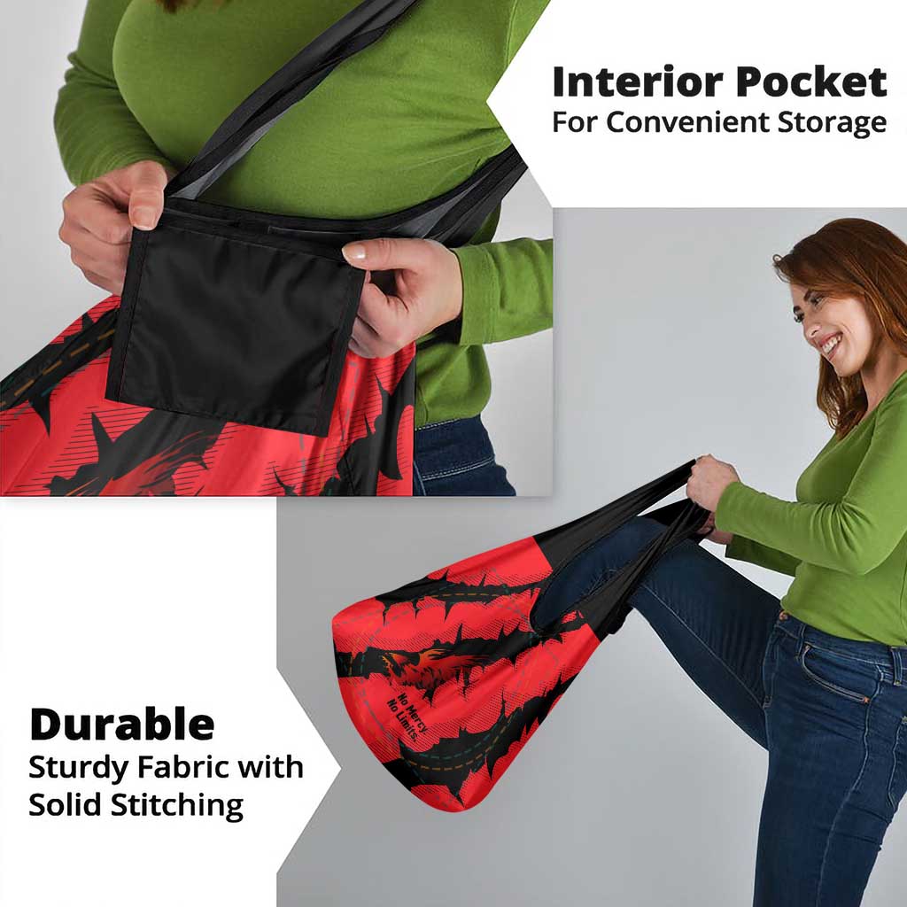 Slovakia Grocery Bag with Red Black Falcon Claw No Mercy Spirit