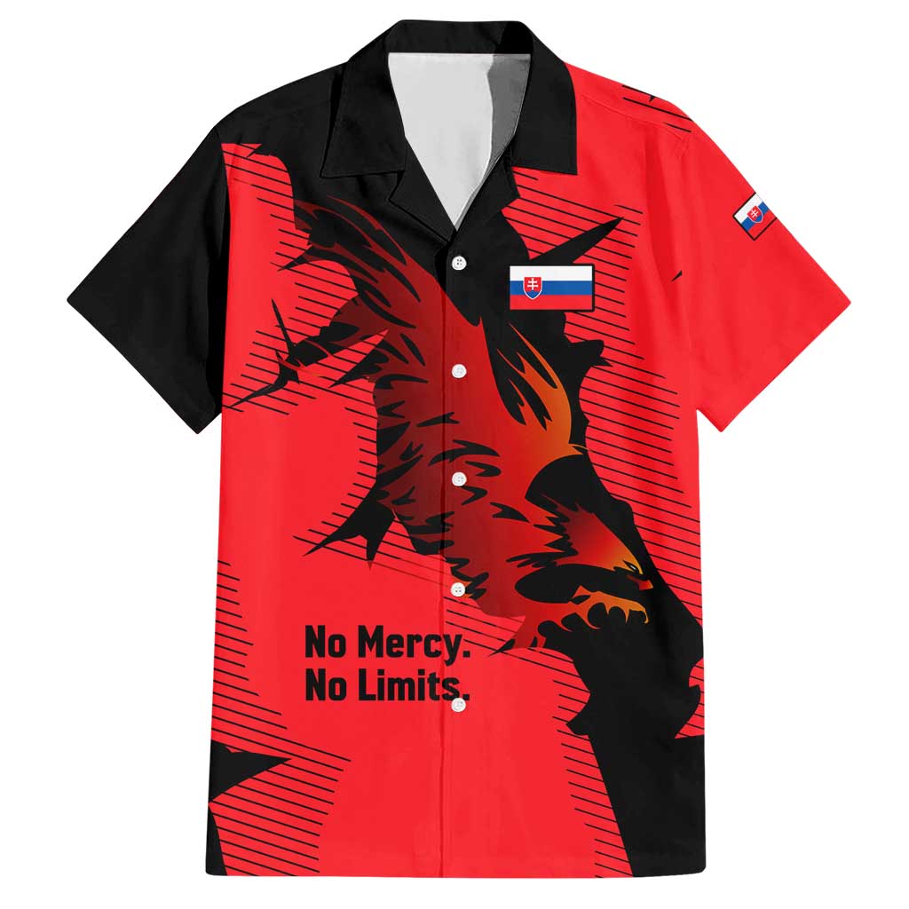 Slovakia Hawaiian Shirt with Red Black Falcon Claw No Mercy Spirit
