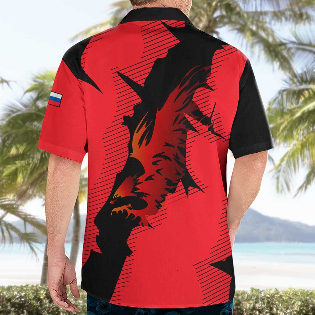 Slovakia Hawaiian Shirt with Red Black Falcon Claw No Mercy Spirit