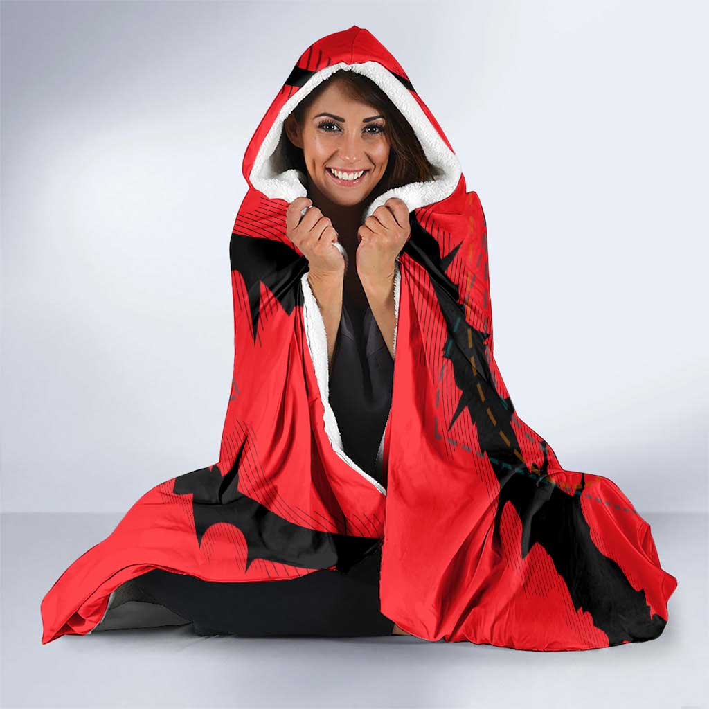 Slovakia Hooded Blanket with Red Black Falcon Claw No Mercy Spirit